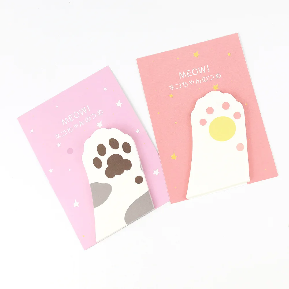 

Cute Cartoon Meow Kitty Cat Paw Memo Pad Sticky Note Post Page Marker Planner