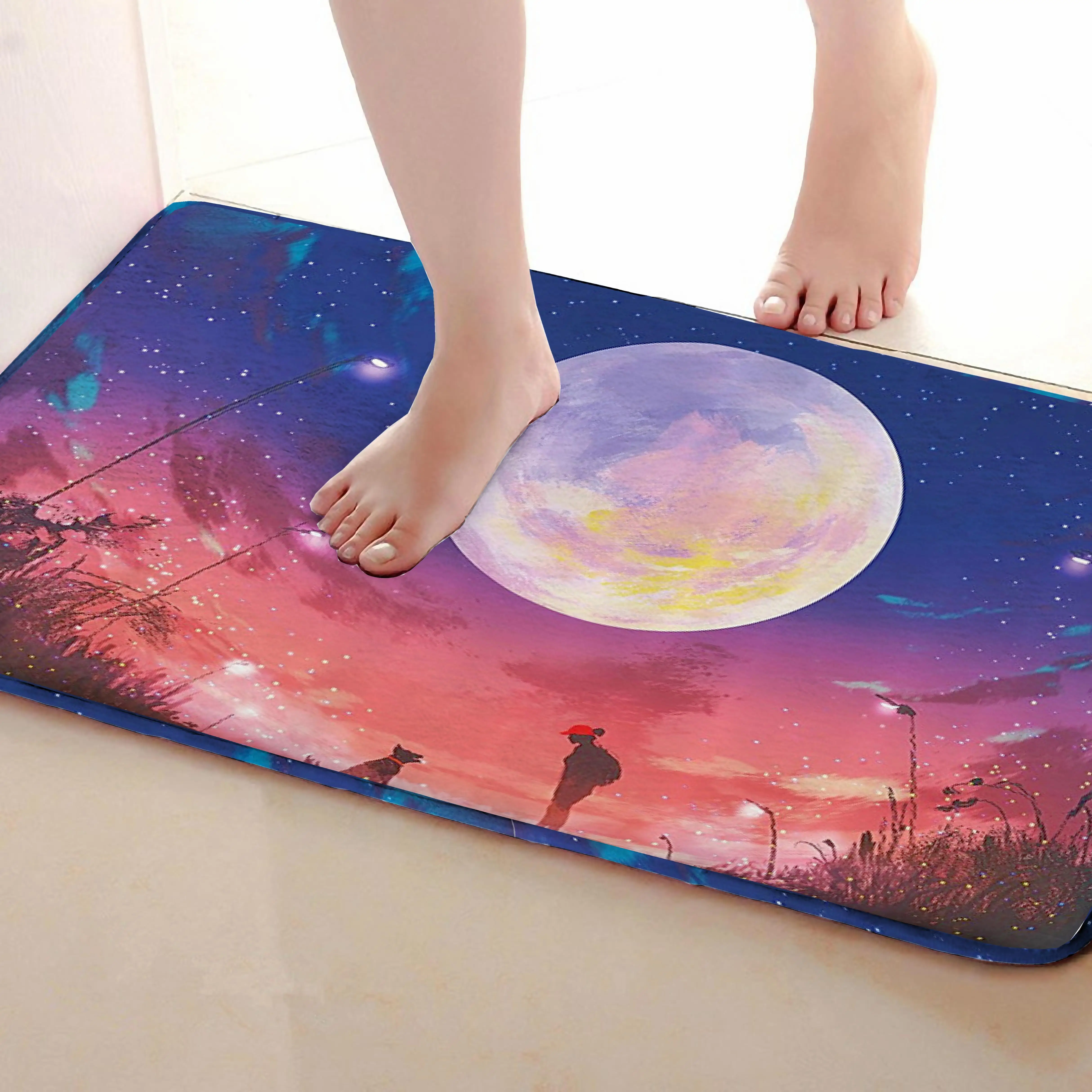 Moon Стиль Ванная комната Коврики, забавные Нескользящие Для ванной Коврики, Занавески для душа Интимные аксессуары, Коврики Чинг вашей душе Шторы