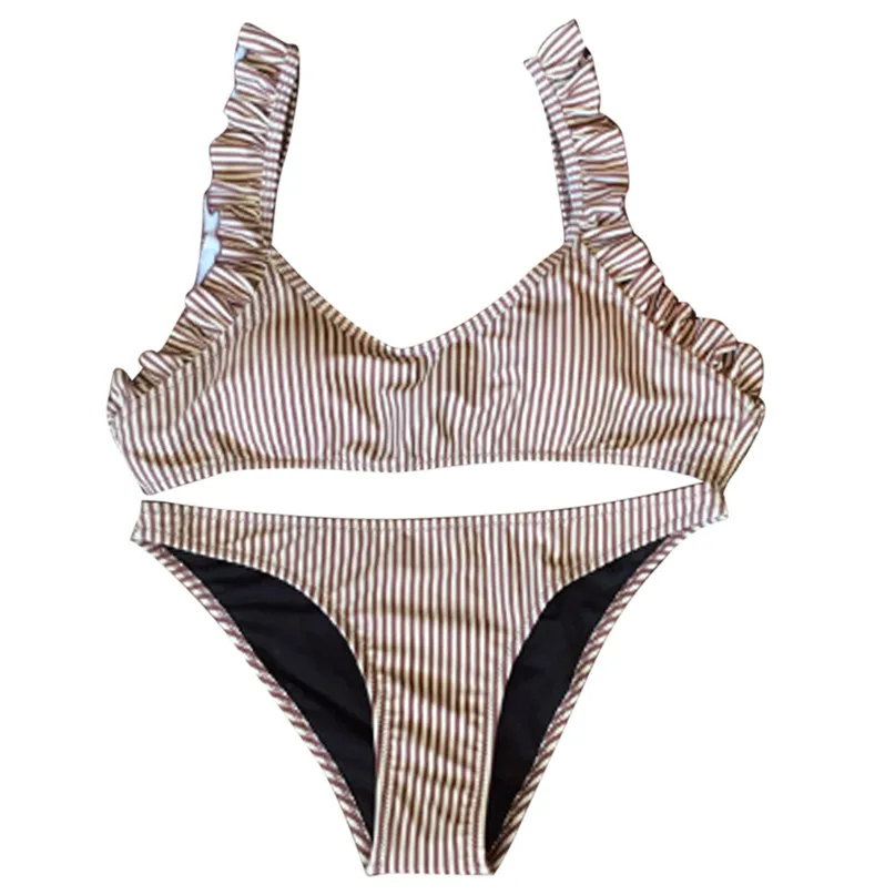 

Striped Swimsuit One Piece Swimsuit High Waist Bikin Set Sexy Swimwear Push-Up Swimsuit Fused Bathing suit Beachwear J21FN