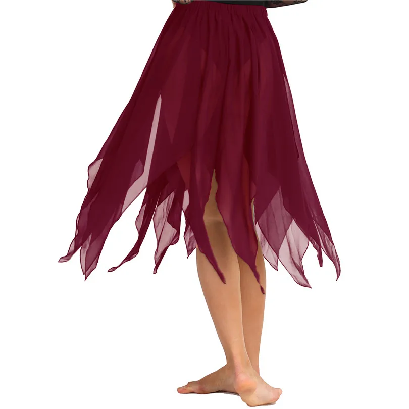 IEFiEL, женская шифоновая юбка с разрезом по бокам для Танцев Живота, костюм для взрослых, платье для танцев, сцены