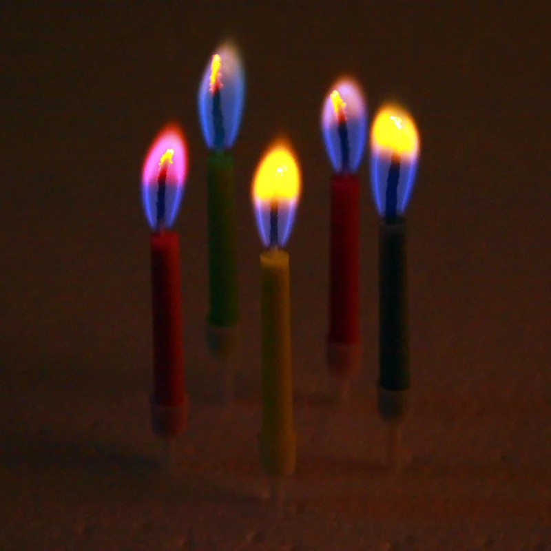 2 набора = 10 шт. креативные разноцветные свечи для торта в виде пламени на день рождения сказочные Рождественские огни вечерние украшения
