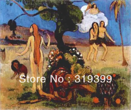 

Oil Painting Reproduction on Linen canvas,Adam and Eve or Paradise Lost by paul gauguin,100%handmade,landscape oil painting