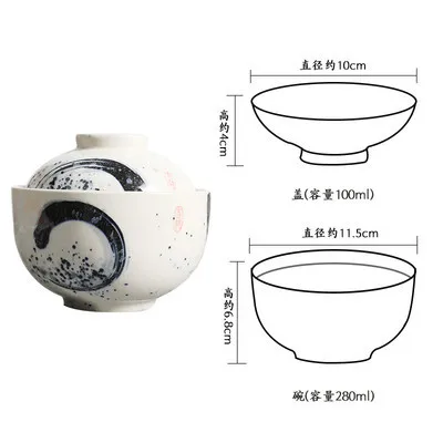 Японская миска для супа керамическая тушеная с крышкой Ложка Нижняя тарелка набор столовая Ресторан мини-горшок маленький суп десертная чашка посуда - Цвет: 5