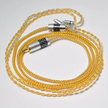 

2017 New 8-cores Plating Gold Cable 2.5mm Balanced Plug Earphone Cable MMCX Cable Can Custom Made Plug And Pin Free Shipping