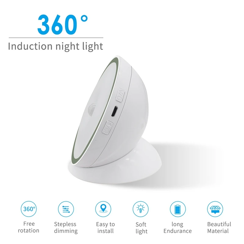 6 Led ночник 360 градусов вращающийся магнитный Pir датчик движения лампа для шкафа шкаф для кухни