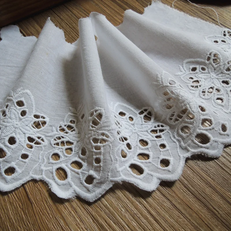 

3 Yards / Handmade Custom Made of Pure Cotton, Embroidered Lace, Garment Accessories, Hollows and Fabric Width 13.8cm YS0278