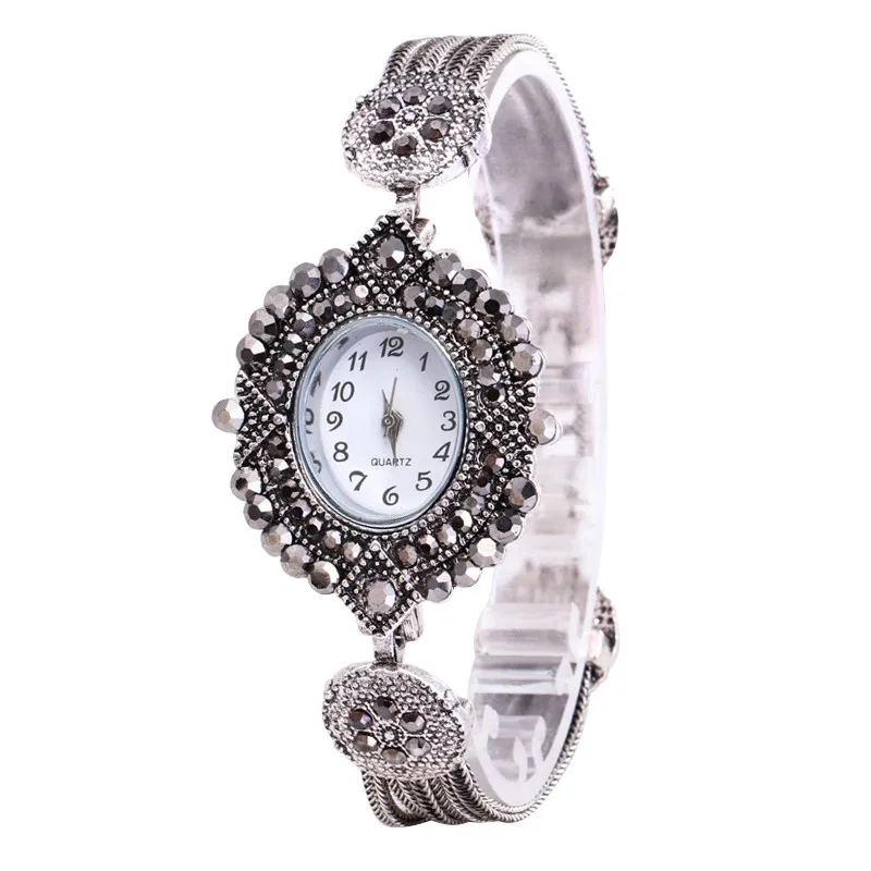 Новые женские наручные часы круглые полностью бриллиантовые часы-браслет Аналоговые кварцевые наручные часы жнски