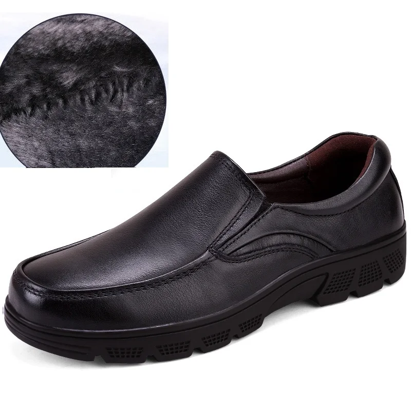 Размер 38-50, мужская обувь из натуральной кожи модельные туфли в деловом стиле мокасины на плоской подошве без шнуровки, новая мужская повседневная обувь мужская деловая обувь - Цвет: Black
