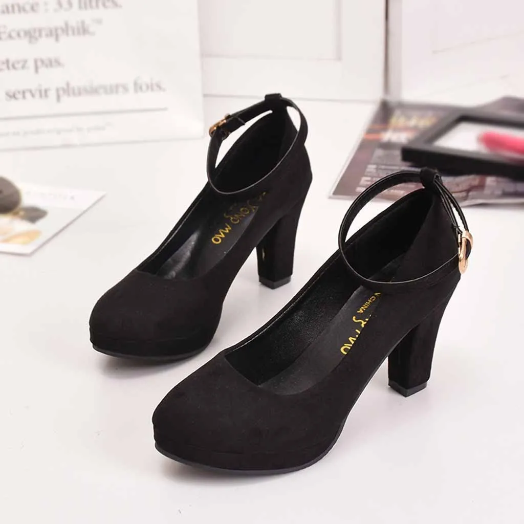 

2019 Woman Pumps Autumn Thick Heel Shoes Ol High-Heeled Shoes Female The Trend Of Ultra High Heels Female Shoes Dec6