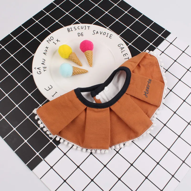3360 Degree Baby Cotton Bib Fashion Ruffles Girl Burp Cloths Fake Collar Infant Toddler Saliva Towel Bib Highly Absorbent Soft