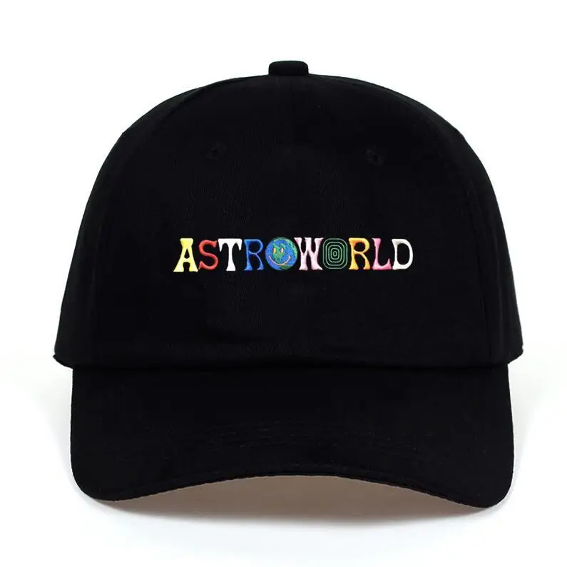 Новейший Альбом Скотта Astroworld Dad Hat хлопок высокое качество вышивка Astroworld бейсбольная кепка s унисекс Трэвиса Скотта Кепка - Цвет: Black