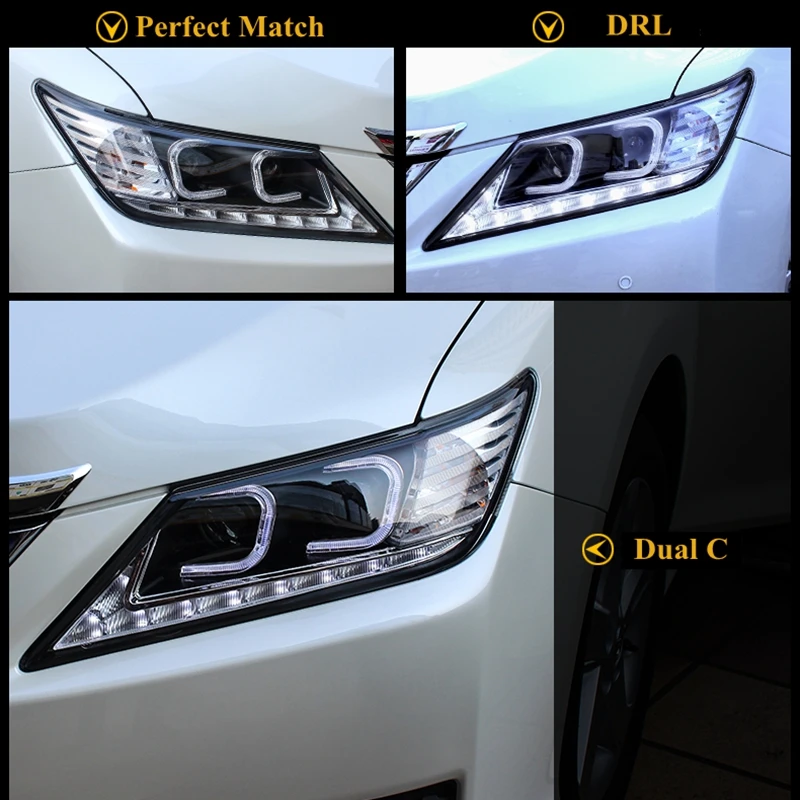 Vland Автомобиль Стайлинг для Toyota Camry фары 2012- светодиодный фары проектор DRL фары Ангельские глазки