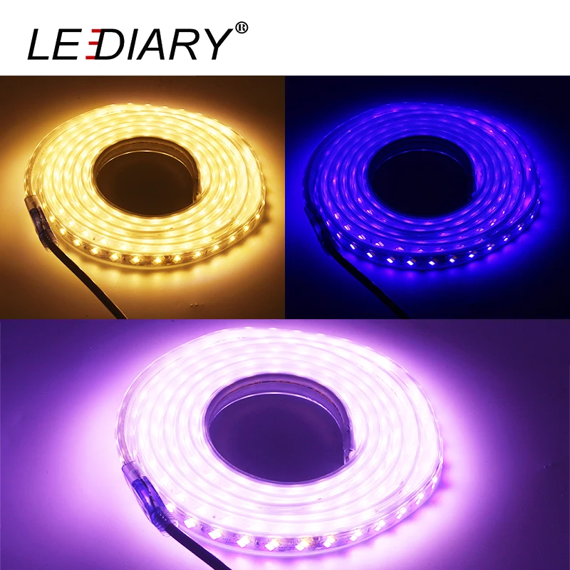 LEDIARY IP67 водонепроницаемая цветная светодиодная лента 5730 220 В светодиодов/м два