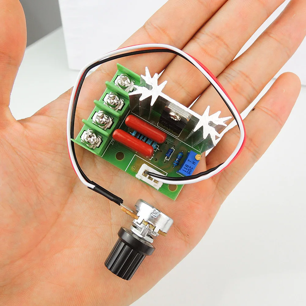 

Free shipping 2KW imported SCR highpower electronic thermostat dimming governor speed motor controller w/ Line,voltage regulator
