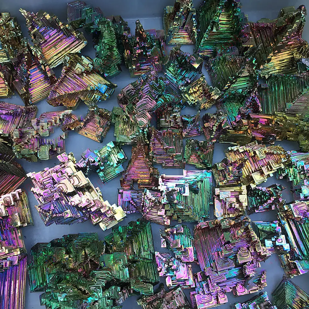 

Natural Gorgeous Color Titanium Bismuth Rare Rainbow Metal Crystal Mineral Gemstone Decor