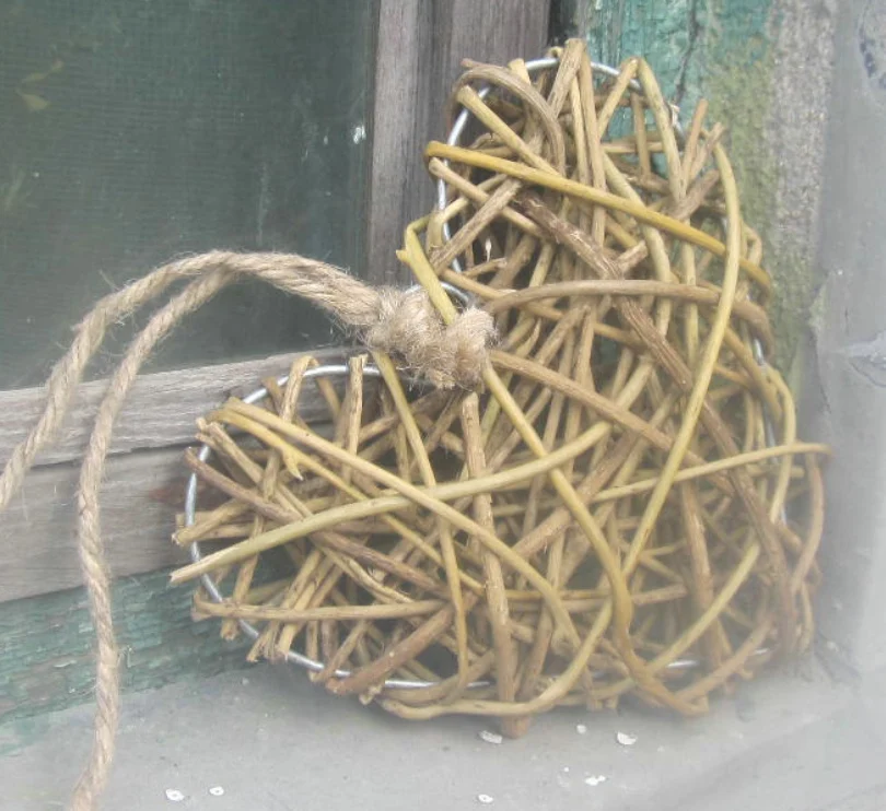 rustic wicker heart