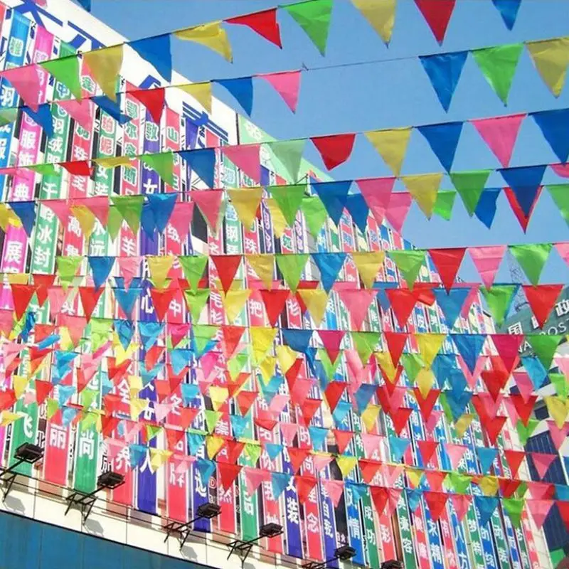 Красочные 38 м украшение с изображением футбола цветной флаг Футбол игры черлидинг треугольный флаг фестиваль гирлянда с флажками