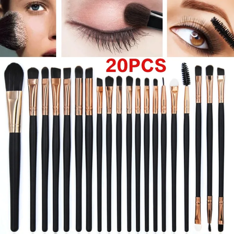

Makeup Brushes Set 20 pcs/lot Eye Shadow Blending Eyeliner Eyelash Eyebrow Brushes For Make up Portable Eye Brush Set