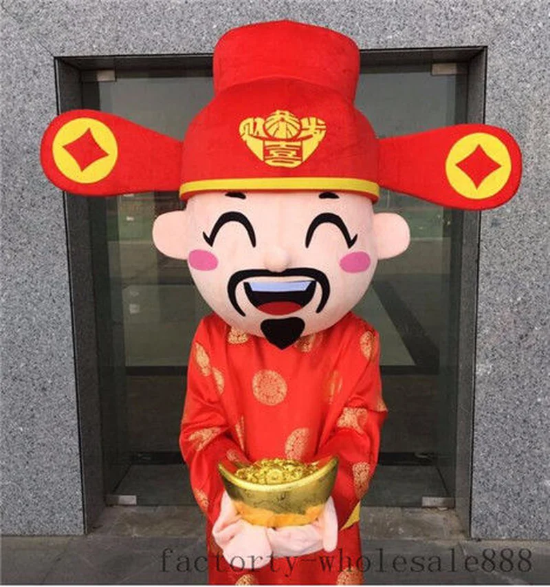 

New God of Wealth Mascot Costume Suits Cosplay Party Game Dress Outfits Clothing Advertising Carnival Halloween Christmas Easter