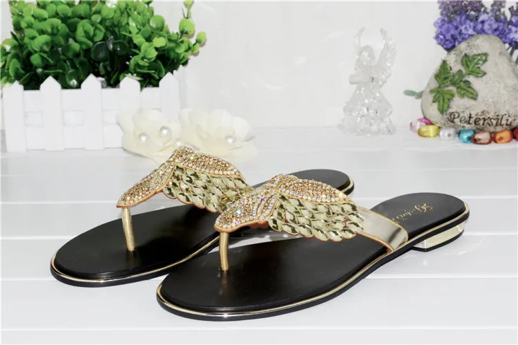 G-SPARROW 2017 New Summer Korean Womens Flip Flop Slippers Wedding Online Gold Flat Shoes For Prom8