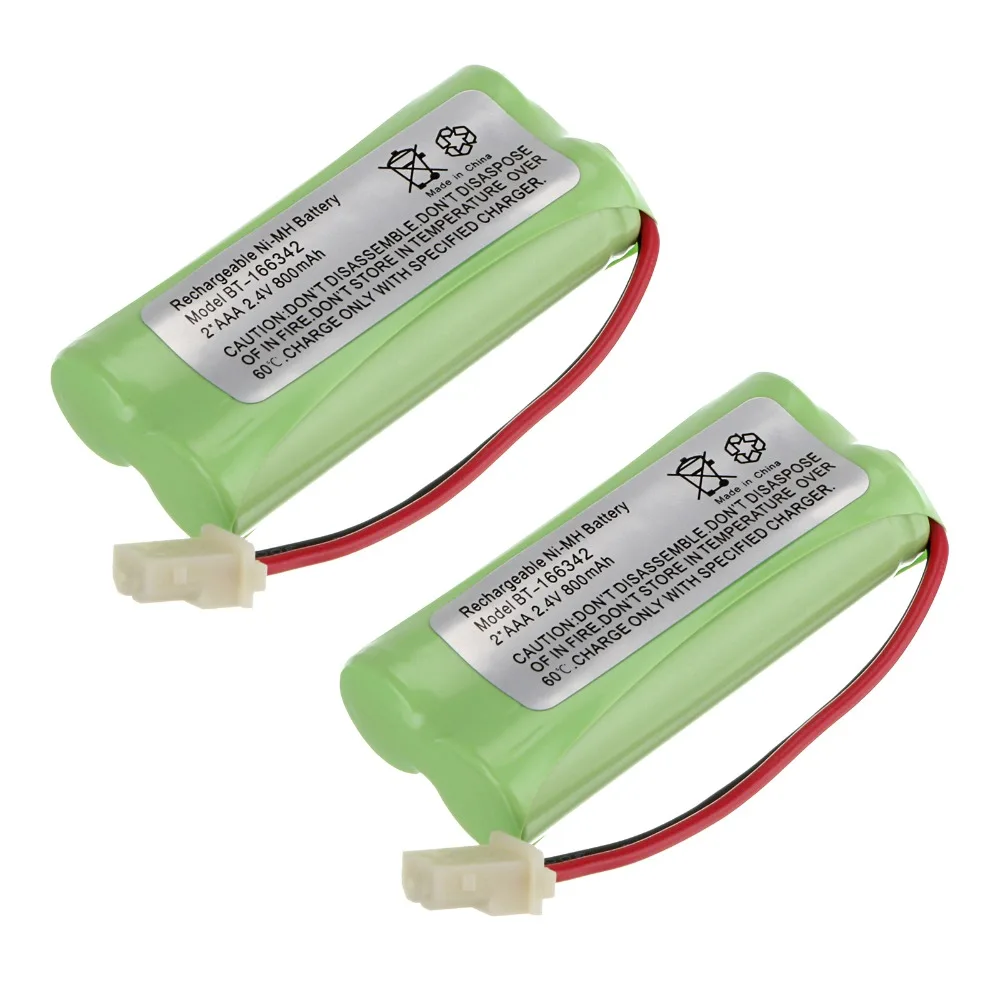 

2pcs Telephone Batteries 2.4V 800mAh NI-MH Cordless Phones Battery for AT&T BT166342 BT266342 TL32100 TL90070