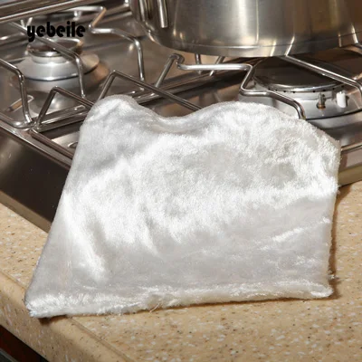 Yebeile microfiber Dish washing towel non-stick oil Kitchen Cleaning Tools easy to clean - Цвет: white