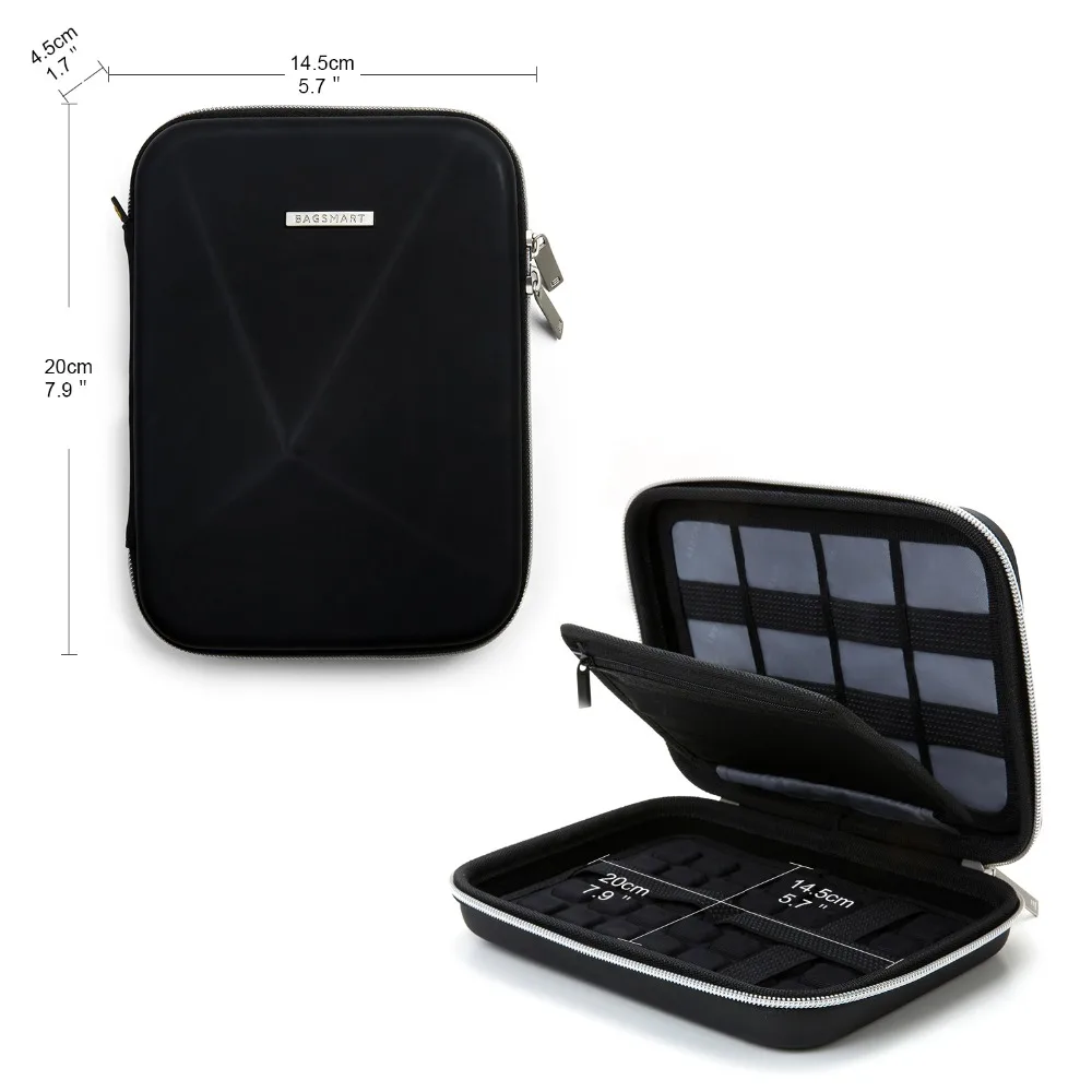 BAGSMART New Hard Drive Case Shockproof External DVD Drives Carrying Bag Travel Electronic Organizer Bag BAGSMART New Hard Drive Case Shockproof External DVD Drives Carrying Bag Travel Electronic Organizer Bag