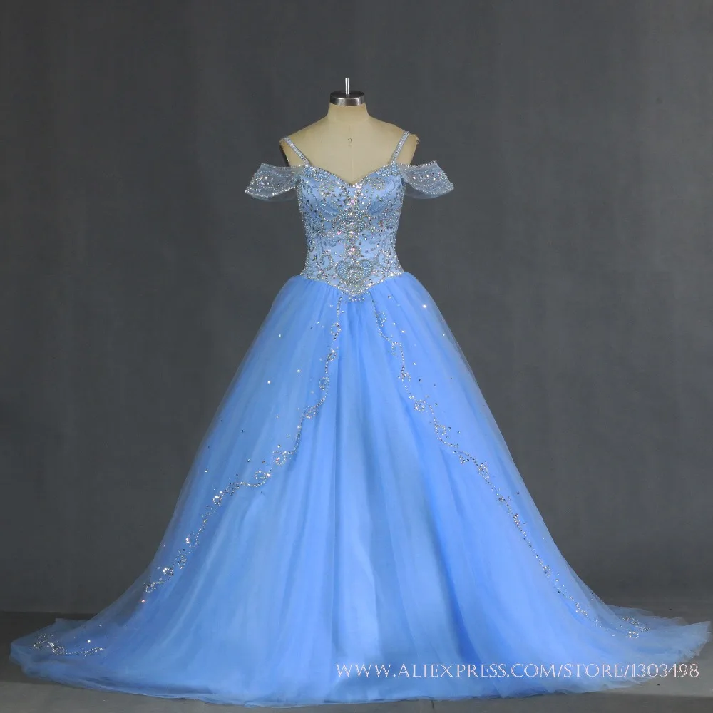 

Vestidos De 15 Anos Debutante Gowns Sweet Ball Gowns Cinderella Big girl Dresses Princess blue QuinceaneraDresses 2018