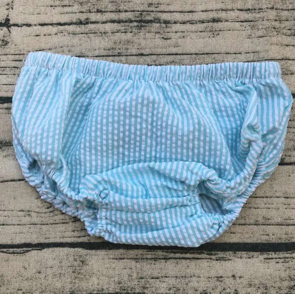 infant baby hot blue shorts children seersucker wholesale boutique bloomer boys clothing