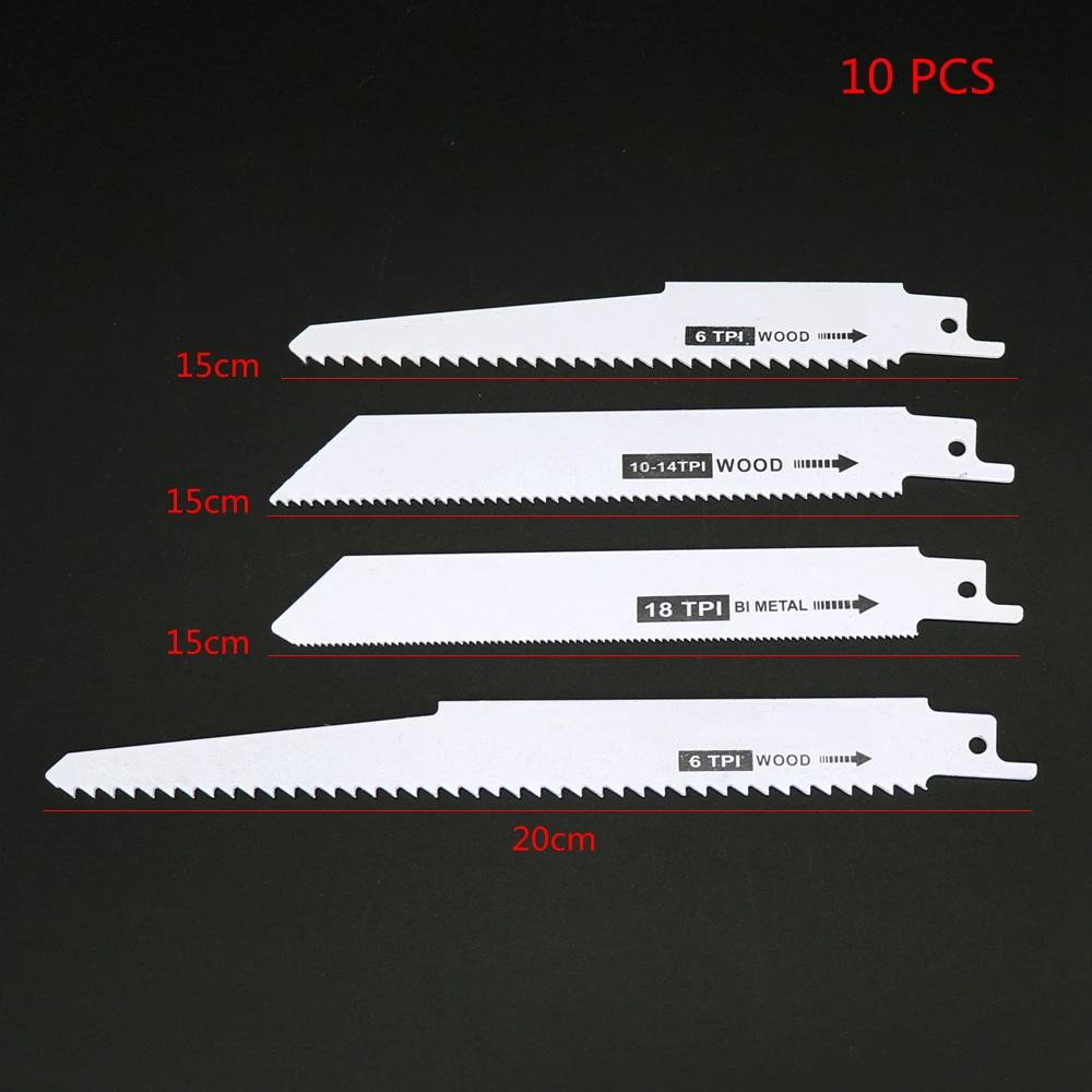 

10Pcs/Set Jig Saw Blades Reciprocating Saw Multi Cutting for Wood Metal Reciprocating Saw Power Tools Accessories