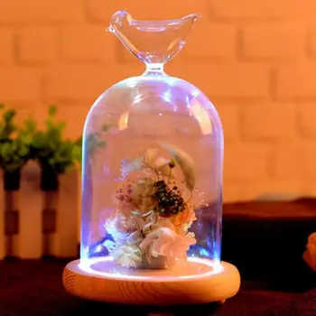 

Bird Glass Flower Vase Christmas Dinner Planter Container Hydroponic Pot Home Wedding Decor Candlestick Birds Terrarium