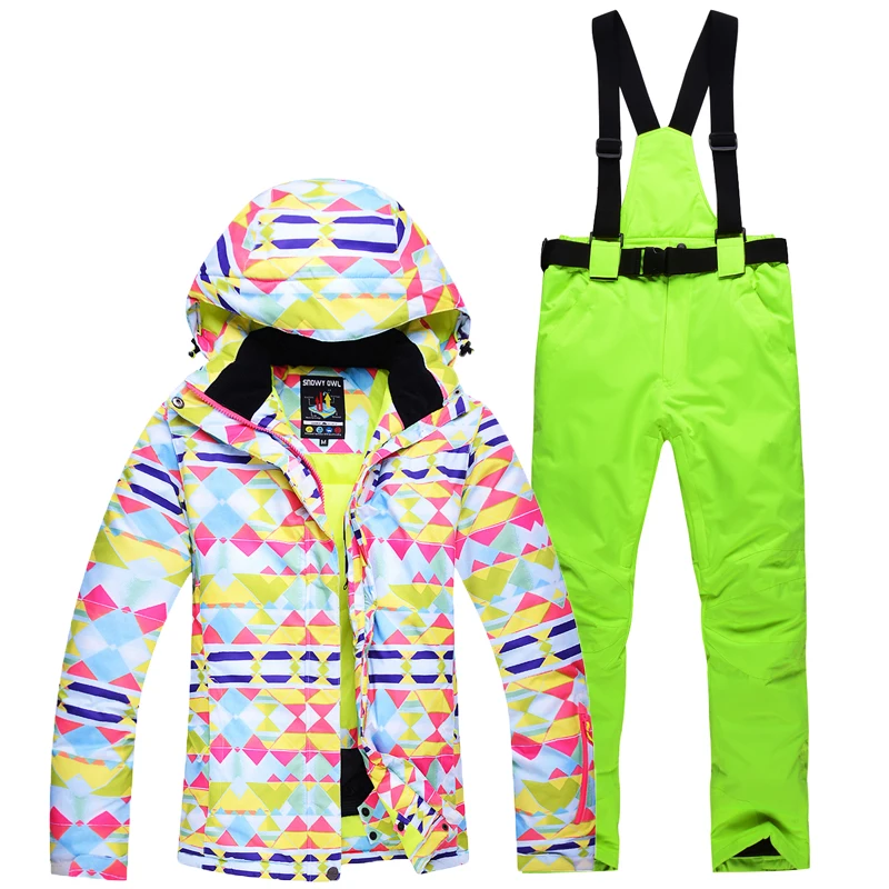 2018NEW التزلج الدعاوى النساء تزلج مجموعات سترة و بانت على الجليد مجموعات الشتاء في الهواء الطلق clouthes جدا الدافئة للماء صامد للريح