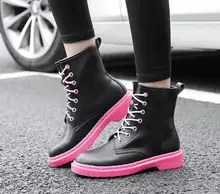 

Autumn 2018 New Boots Women's Bold and Retro British Round Head Short Martin Boots
