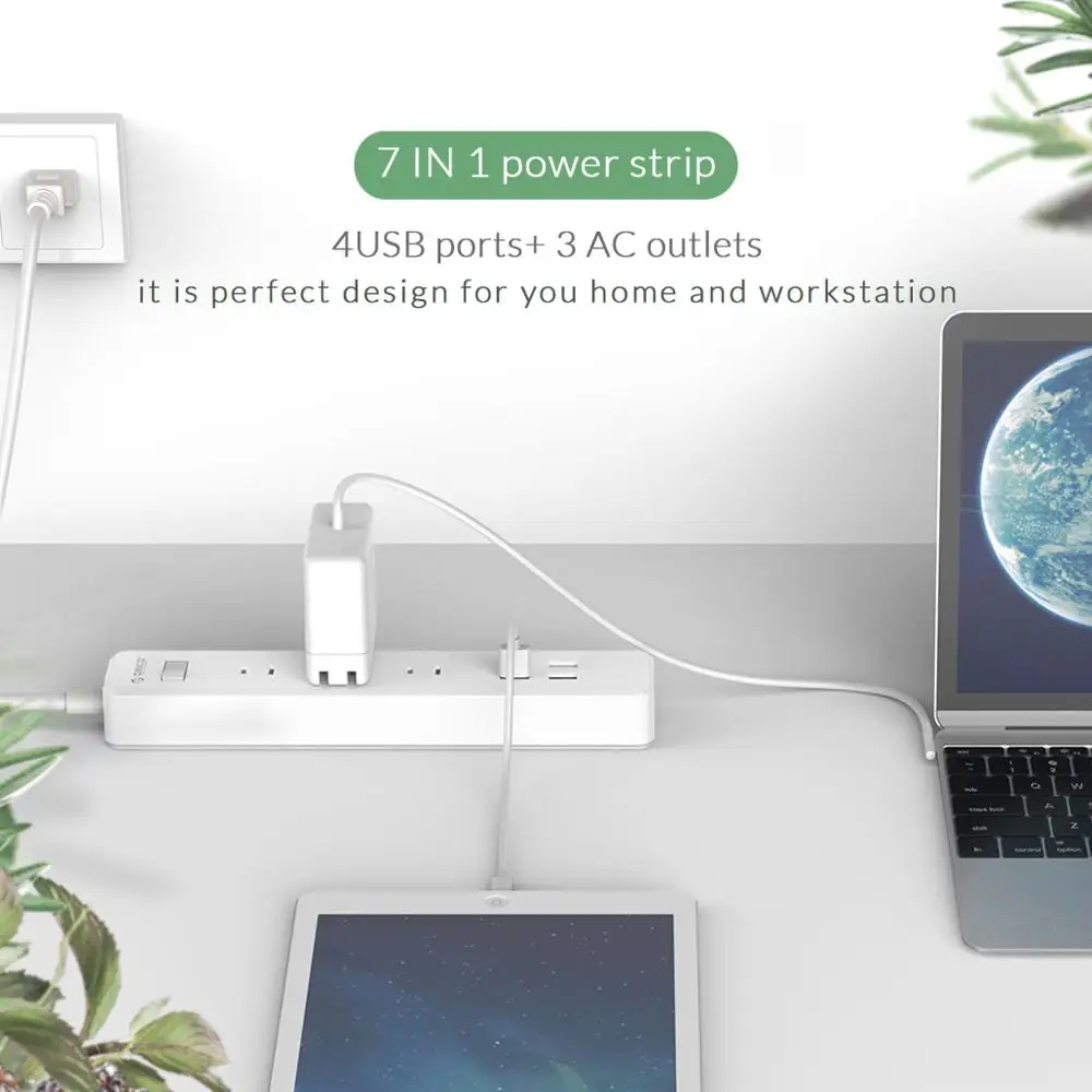 ORICO power Strip 3 AC 2 usb порты Stekker JP вилки удлинитель разъемы Multiprise USB|Удлинители