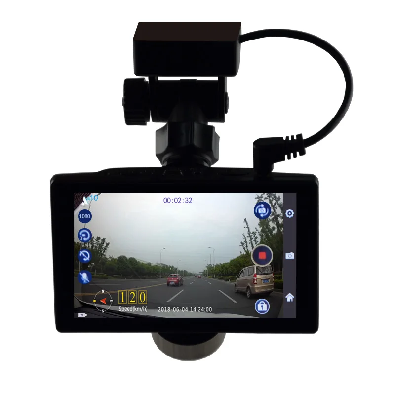 4" Large display Car Camera 2 in 1 Dash camera GPS logger Tracker Full