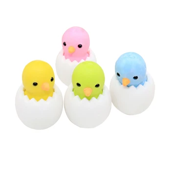 

4pcs/lot Cute Gifts for Party Animal Cartoon Crab Rubber Eraser DIY Kawaii Eggshell chick Pencil Eraser for Kid Promotion Gift