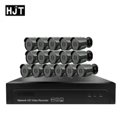 HJT H.264/H.265 16CH 48 V POE 1080 P 2.0MP IP Камера 16CH POE NVR P2P CCTV Камера открытый Водонепроницаемый AEeye Onvif 2,1