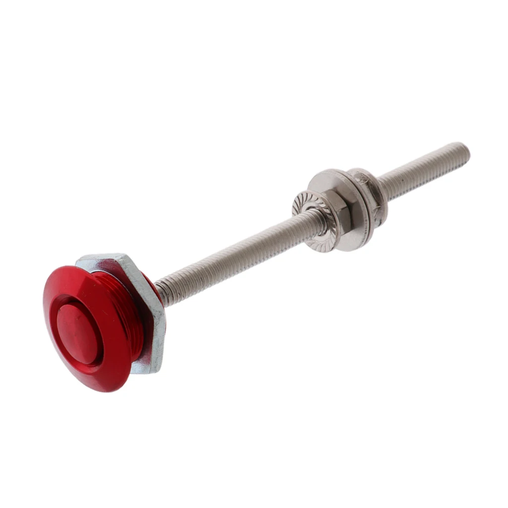 Push Button Hood Pin Lock Low Profile Click Latch Quick Release Aluminum Alloy Exterior Part Black/Red