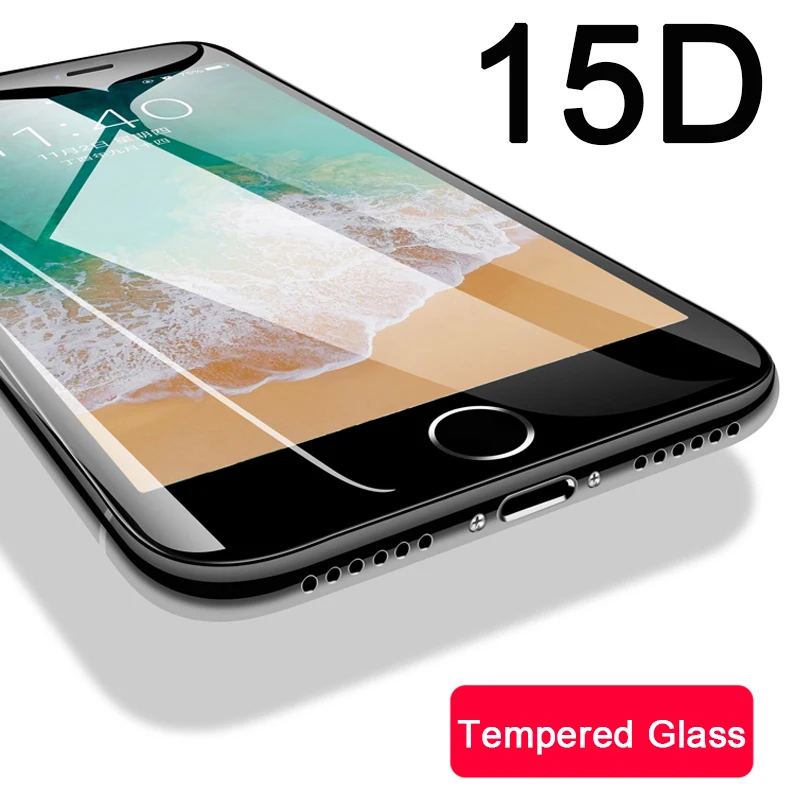 15D Full Protective Tempered Glass for Iphone 7 Plus 6 6S 7 8 Plus 10 X S XR XS Max XSmax screen protector phone protection film