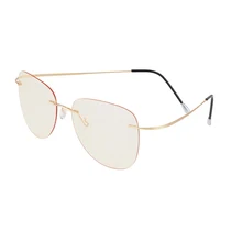 Блокировки синий свет очки Для мужчин Для женщин анти-голубой свет игровой компьютер бескаркасных очки Титан храм супер эластичные легкие тонкие