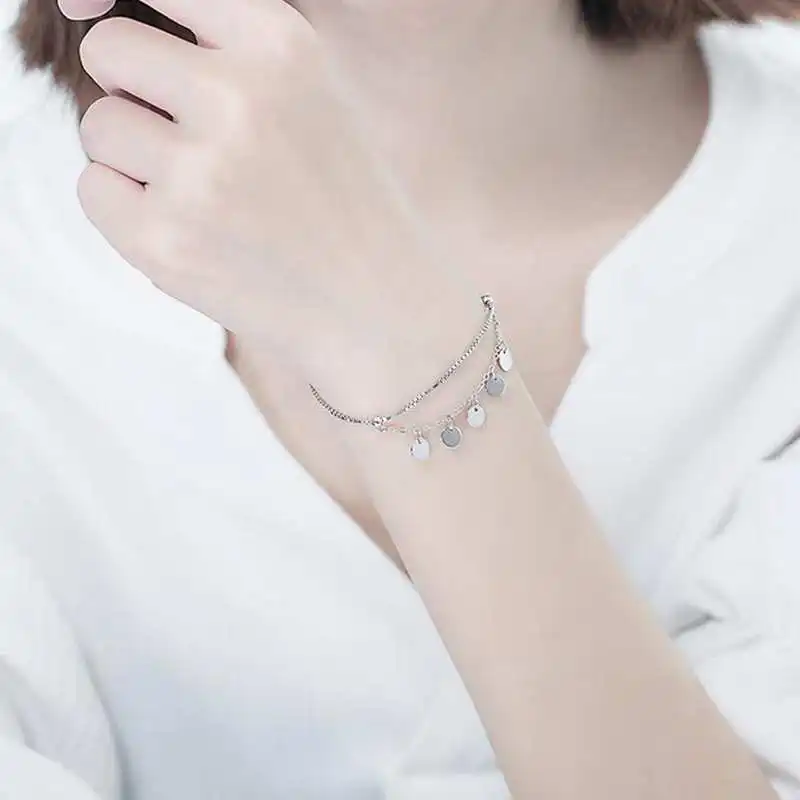 Ruifan Подлинная 925 пробы Серебряный браслет для женщин милый круглый кулон Box звено цепи браслеты вечерние партия ювелирных изделий подарки