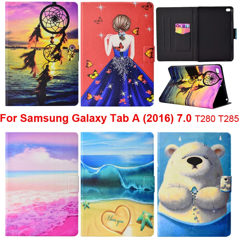 Чехол для Samsung Galaxy Tab A (2016) 7 0 чехол-накладка с отделением карт и принтом медведя +