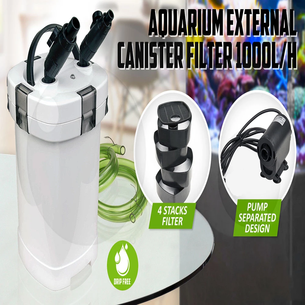 

NCFAQUA 15W 1000L/h SUNSUN HW-507B 4 Stage External Aquarium Canister Filter with 9W UV Sterilizer for Aqua Fish Tank Up to 250L