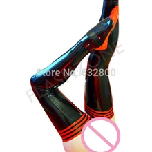 Модные Полосатые латексные чулки