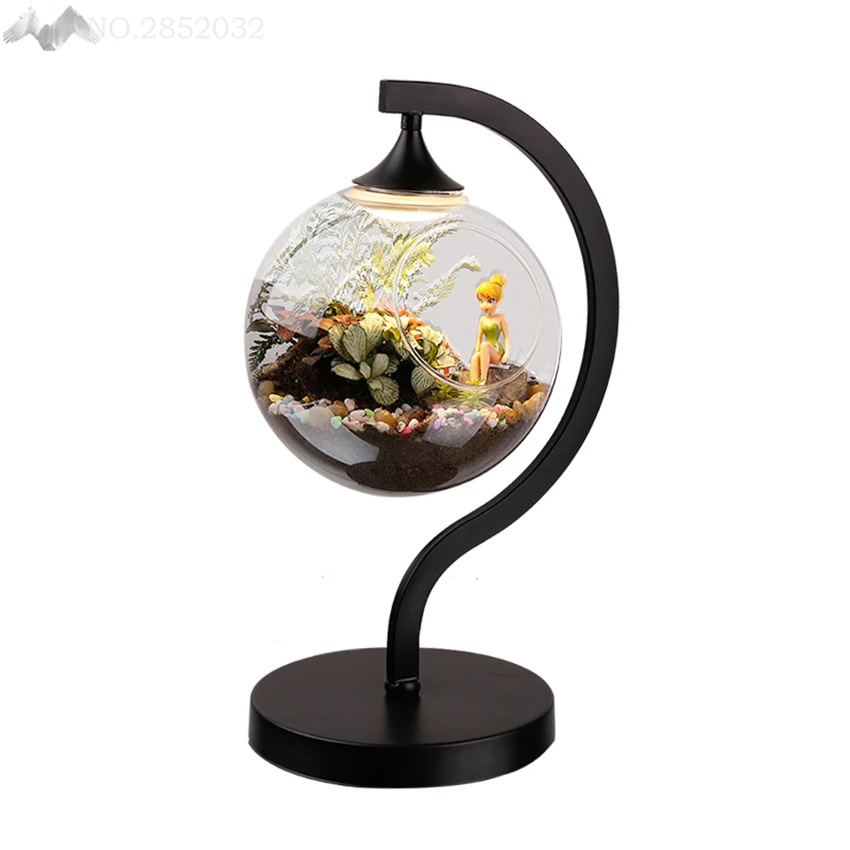 

Modern LED Table Lamp Glass Lampshade Desk Light Creative Plant Appreciation Lamp for Living Room Bedroom Home Lighting Decor