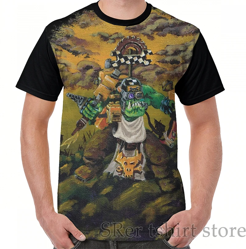 

Funny print men t shirt women Tops tee Ork Mechboy Fine Art Painting Graphic T-Shirt men O-neck Short Sleeve Casual tshirts