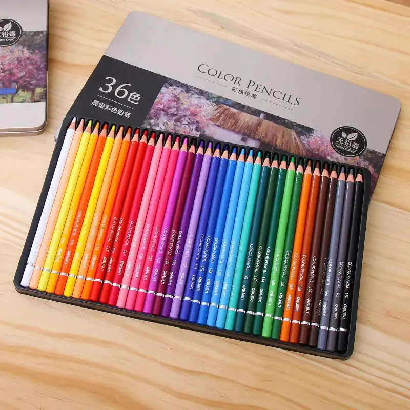 

Deli 36 Colors Water Soluble Color Pencil Natural Wood Watercolor Pens For Drawing Painting Sketch Box Art School Supplies