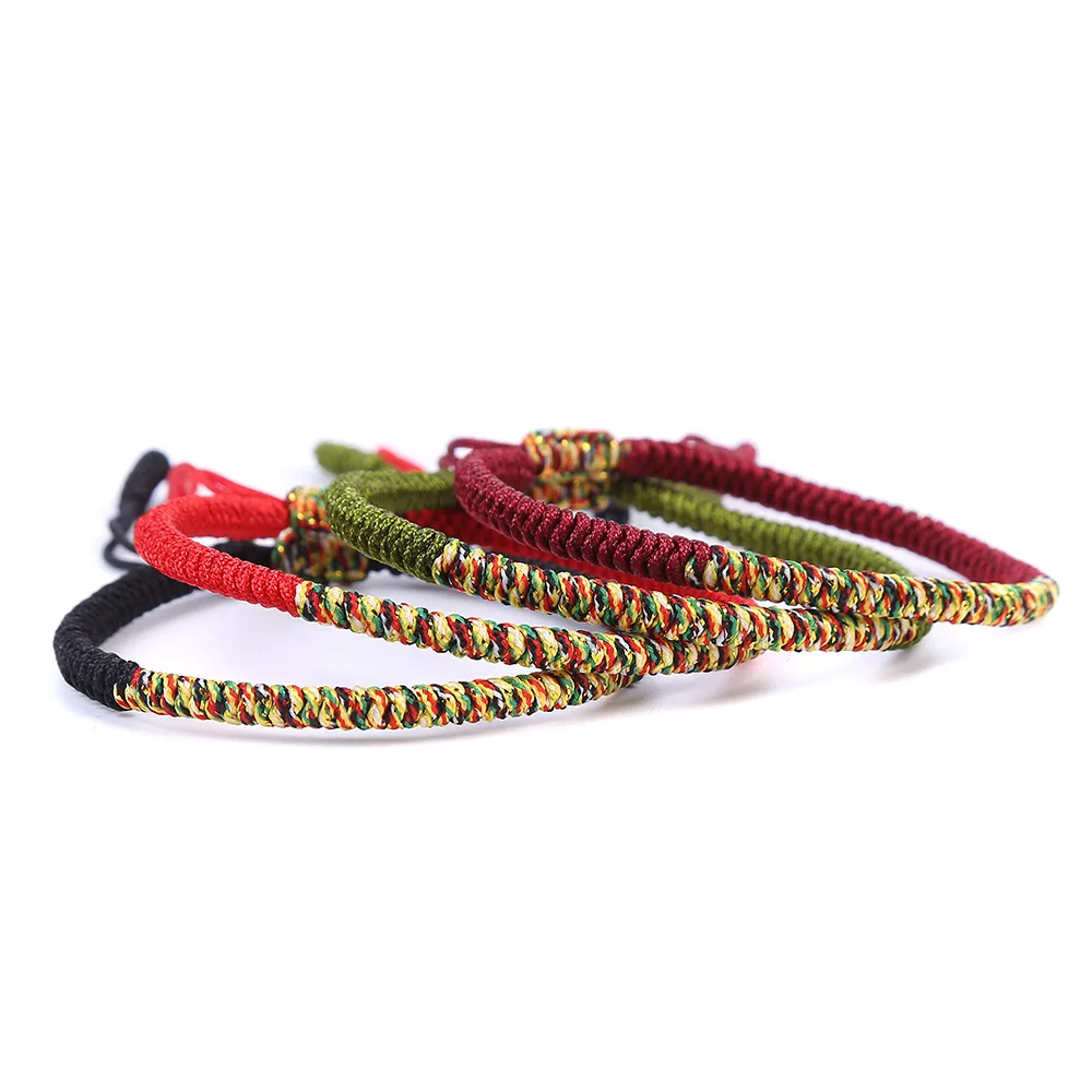 

Mix Color Hand woven Tibetan Buddhist Red Rope Lucky Bracelets Bangles Women Men Diy Length adjustable Gift Bracelet Jewelry