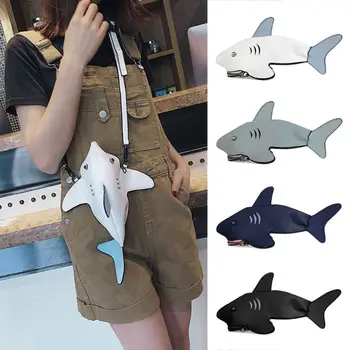 

NoEnName_Null High Quality PU Leather New 3D Animal Design Shark Crossbody Bags Clutch Purses Shoulder Messenger Bag