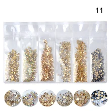 1 пакет голографические Стразы для ногтей смешанные цвета с плоской задней стороной цветные блестящие 3D украшения для ногтей для гель-лака инструмент для дизайна ногтей